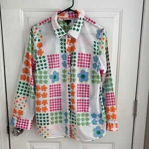 Talbots Multicolor Floral Womens Shirt